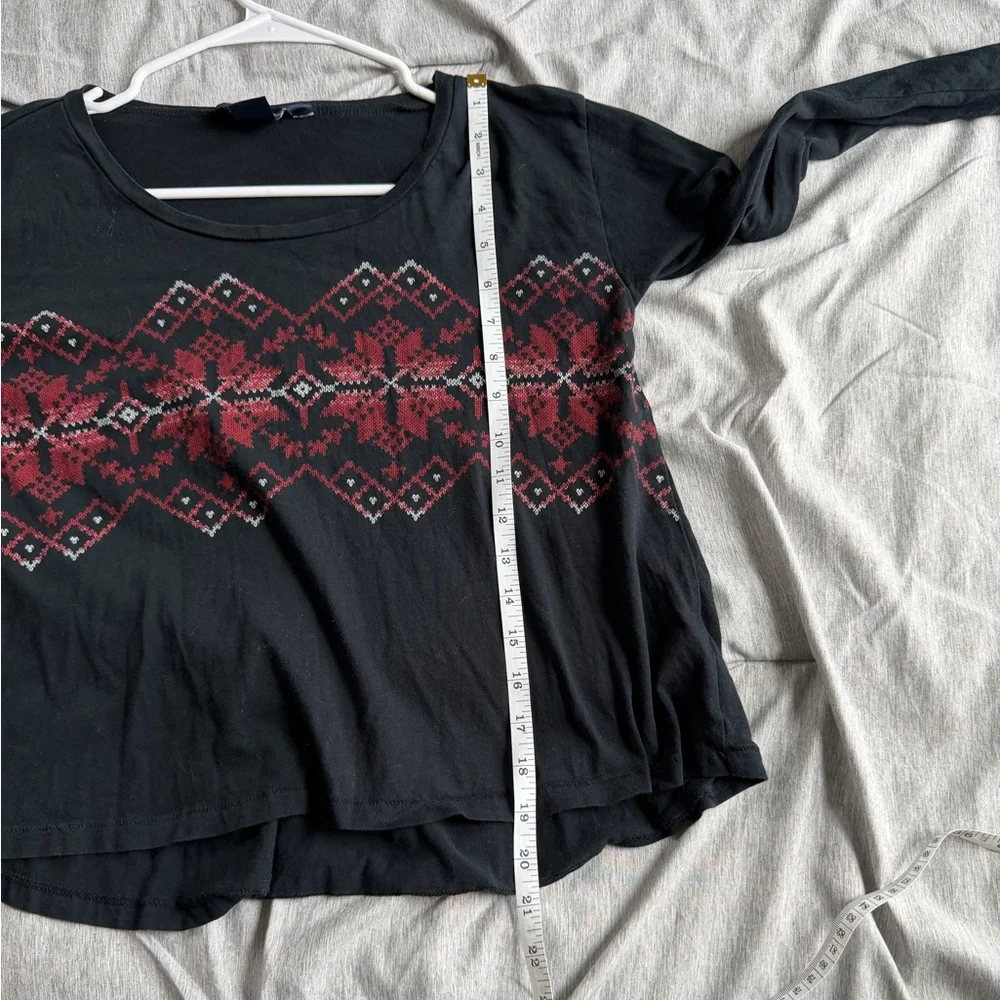 Ralph Lauren Girls Kids Top Shirt L Black Cabin Fair Isle Holiday Festive Ski